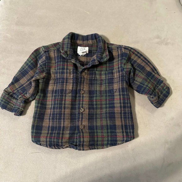GAP Other - GAP Shacket Plaid Button Down Size 6-12 Months